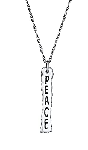 Chaîne homme argent sterling Kuzzoi pendentif peace plaque gravée