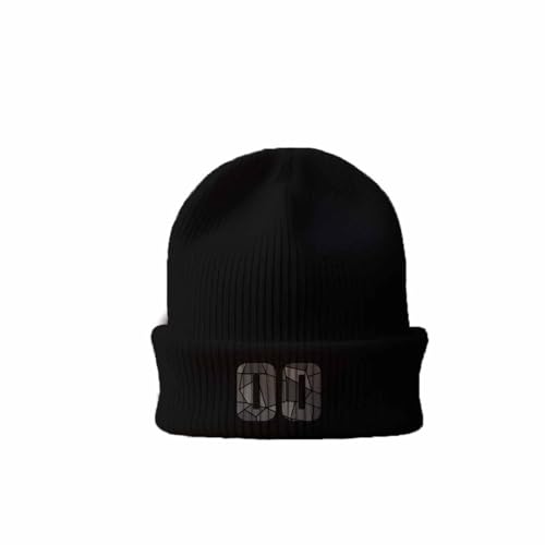 Bonnet 00 Number cuffed noir idéal pour le skate et les sorties urbaines