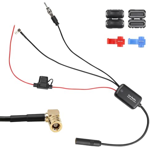 Autoradio Antennenverstärker DAB 12V kompatibel mit Radio FM/AM, Auto Signal Booster Verstärker für Sony, Blaupunkt, Pioneer, SUV, JVC, Camping