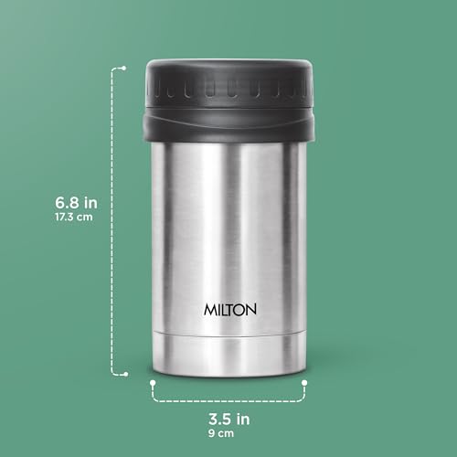Image of Milton Soup Flask Deluxe 500 Thermosteel I 100% Leak Proof I Premium SS304 Stainless Steel I Vacuum Insulated I Thermos for Soup, Tea, Coffee, 460ml, Silver
