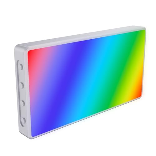 Xiuganpo Panneau Lumineux LED RVB pour Appareil Photo, Lumière de Remplissage Polychrome Portable pour la Photographie avec Support de Chaussure Froide – Éclairage LED Professionnel pour Smartphones