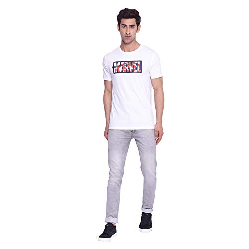 Image of Marvel Avengers by Wear Your Mind Men Round Neck Short Sleeves Knitted T-Shirt