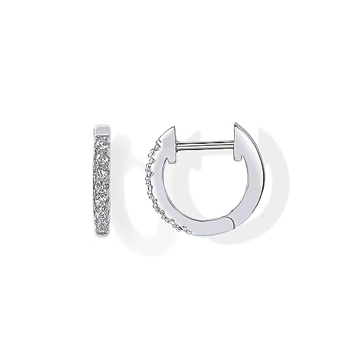 PAVOI 14K White Gold Plated Post Cubic Zirconia Cuff Earring Huggie Stud
