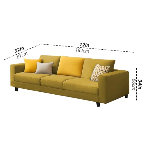 Image of Galib 3+2 Seater Sofa Set for Living Room (Yellow Fabric) Premium Fabric Sofa Set