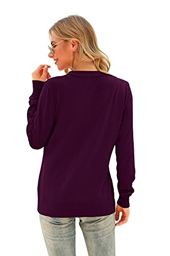 Image of VIISHOW Women Long Sleeve Button Down V Neck Lightweight Basic Knit Sweater Cardigan