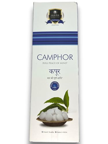 Incienso Alaukik Alcanfor - Camphor - Paquete Grande 90gr - 55-65 Varillas - Hecho en India - HOSTENATURA