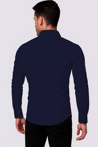 Image of Men's Solid Cotton Regular Fit Full Sleeve Collared Neck Casual Shirt for Men Stylish Latest, Formal