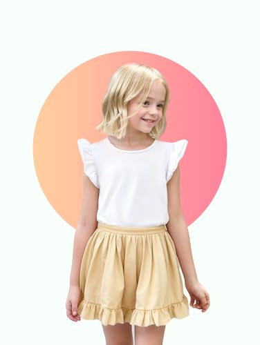 12M-7Y Toddler Baby Girls T Shirt Solid Color Blouse Ruffle Top Cotton Casual Tees Plain Shirt2
