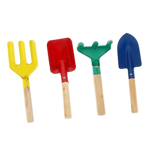 SUPVOX 4pcs Garden Planting Tools Rake Trowel Shovel for Outdoor for Gardening Beach Play and Vegetable Planting