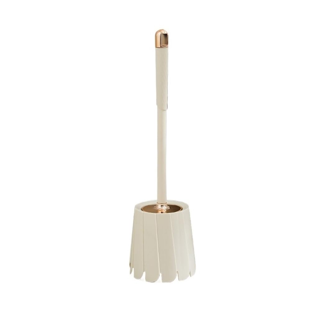Brosse de nettoyage pour toilettes or avec long manche et support sanitaire