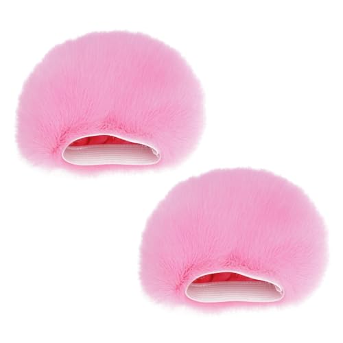 eMagTech 2 Pezzi Microfono Parabrezza Peloso Muff Rosa Microfoni Elastico Filtro Anti-pop Compatibile Con Blue Yeti Compatibile Con ZealSound K66 Altri Microfoni