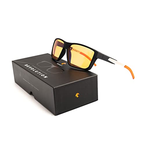 Image of Horus X • Blue Light Glasses Men Women | Blue Light Blocking Glasses for Screen Anti-Fatigue Eye Migraine | Gaming Revolution Orange