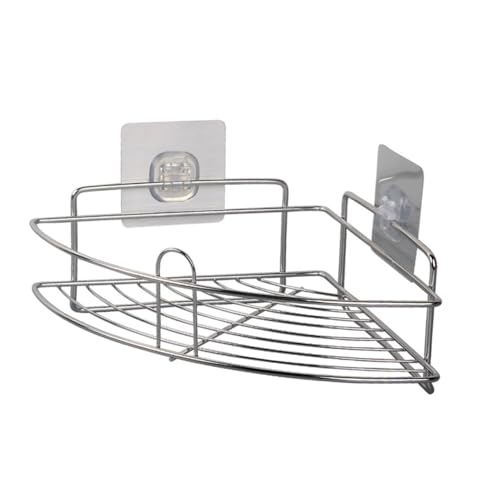 MOTHNUR Estantería Esquinera Adhesiva de Acero Inoxidable para Baño y Cocina Repisa Multifuncional con Doble Succión Fuerte Fácil Instalación Sin Taladro Organizador de Pared para Ahorro