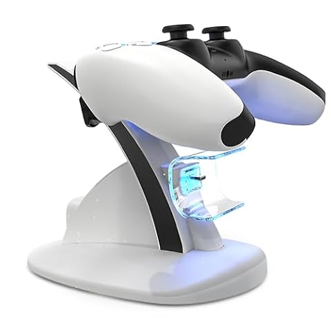 Stacja ładująca do kontrolera PS5, kontroler z podwójnym USB, szybkie ładowanie, stacja ładująca PS5 z kablem do ładowania PS5, akcesoria do Playstation 5