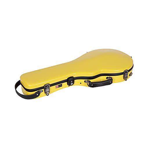Image of Crossrock Case - Fiberglass Mandolin Case - Fits Both A & F Styles - Padded Straps, Accessory Compartment, Fixed & Removable Padding - Includes TSA Lock-Yellow(CRF1020MAFYL)