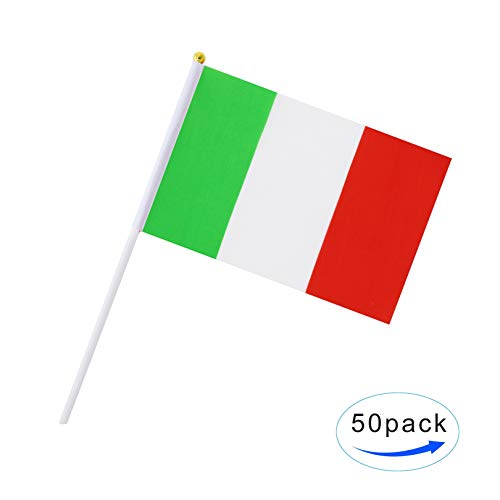 Pacote com 50 bandeiras de bandeira de mão com bandeiras redondas