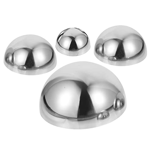 BESTonZON 4Pcs Stainless Steel Garden Reflective Spheres Outdoor Gazing Mirror Balls for Home and Garden Decor Durable Shiny Finish for Lawn Patio and Photography