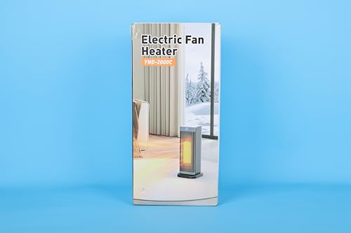 Calefactor de bajo consumo, silencioso, 35 dB, 2000 W, calefacción eléctrica con mando a distancia, oscilante de 70°, 3 modos eléctricos