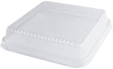 Clear Plastic Dome Lid for 8" Square Aluminum Container - 250 per case