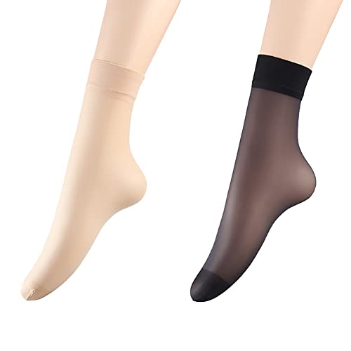 20 Pairs Sheer Nylon Socks Womens Ankle Socks Thin Sandal Socks Ankle High Tights Short Dress Stockings for Women Girls