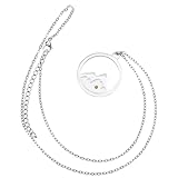 Veemoon Collar Colgante de Semillas de Mostaza Inoxidable en Acero, Diseño Montaña para Mujer, Joyas Sencillas de Moda, Collar Colgante Elegante para Uso Diario y Obsequio