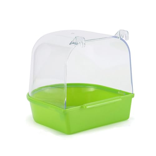 Pqahffowr Bañera colgante para loros, caja de baño para pájaros, cuenco de ducha de agua para loros, jaula para pájaros B 1 pieza
