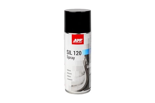 APP SIL 120 Spray | Lubrificante e Grasso al Silicone | Spray per Guarnizioni | Protezione, Lubrificazione, Isolamento e Manutenzione di Metalli, Plastica, Legno e Gomma | 400ml