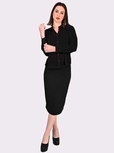 Image of Women's Regular Fit Solid Pleated Cotton Blend Shirts