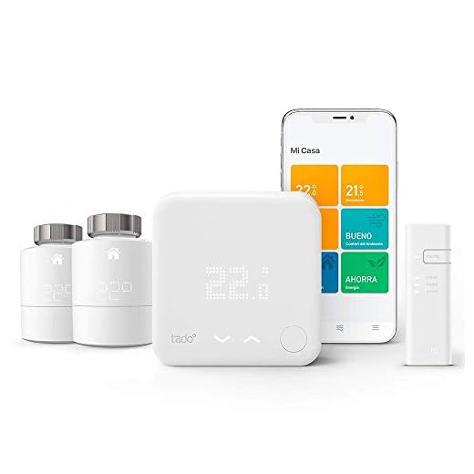 Tado V3+ - Kit de inicio, termostato inteligente con dos cabezales termostáticos adicionales para control de múltiples habitaciones, funciona con Amazon Alexa, HomeKit de Apple y Asistente de Google