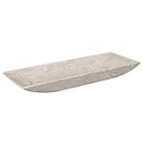Creative Home Natural Champagne Marble Rectangular Vanity Tray Towel Tray Boat Shaped Tray Bathroom Accessories Organizer, 16.5' x 6.3' x 1.5' H, Beige