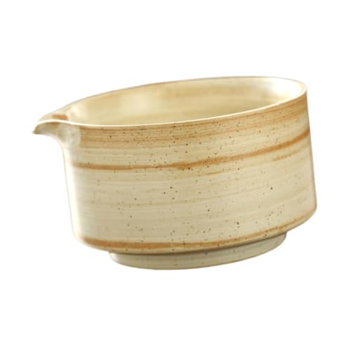 陶器製抹茶碗 伝統的な磁器製茶碗 初心者向け 友人へのギフト イエロー 黄色 14x8 cm