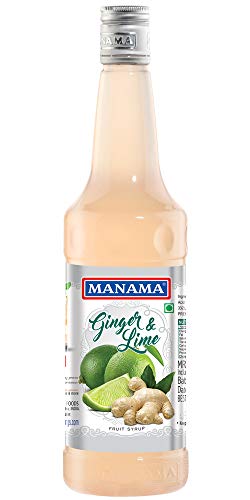 Image of Manama Ginger and Lime Syrup | Mixer for Mocktails, Cocktails, Drinks, Juices, Beverages | Non Alcoholic Mix 750ML Bottle