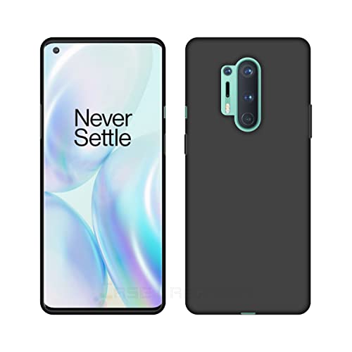 Image of Case Creation Compatible with Oneplus 8 Pro 2021 Back case, Oneplus 8 Pro Slim Flexible Smart Look case with 360 Camera All Angle Protection (Pure Black)