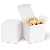 Weiß Karton Geschenkboxen – kleine Box mit Deckel 10x10x10 cm einfache Montage quadratisch weißer Kartonpapier Geschenkbox für Kerzen handgefertigte Seife Partys Hochzeitsfeiertage 12 Stück
