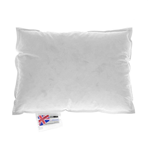HOMESCAPES Goose Feather and Down Cushion Pad 30 x 40 cm (12” x 16”) Inner Insert Filler with 100% Cotton Down Proof Cover Hypoallergenic RDS Certified Machine Washable