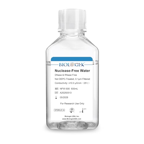 CryoKing Ultra Pure Water 500mL Nuclease Free Water DNase/RNase Free Protease Endotoxins (Pyrogen) Free PCR/RT-PCR Certified for Molecular Biology PCR Cell Rinse for Laboratory Use Only