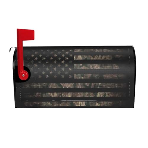 Image of Camouflage Hunting Tactical Camo American Flag Mailbox Covers Magnetic Mailbox Wraps Post Letter Box Cover Standard Oversize 21 inchX18 inch /25.5 inch X 21 inch Mailwrap Garden Home Decor