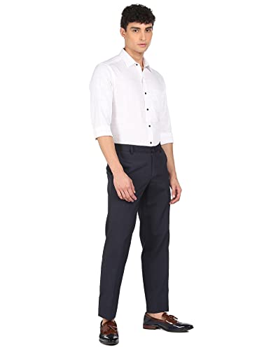 Image of Arrow Solid Slim Fit Mens Formal Shirt - 100% Cotton, Breathable & Comfortable, Full Sleeves Shirts for Men