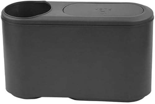 Lixeira de carro com tampa flip, lixeira de couro ABS para assento traseiro, suporte de lixo automotivo compacto com abertura de saco, para facilitar a limpeza da caixa de lixo para a maioria dos