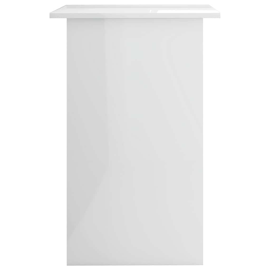 Biurko wysoki połysk białe 90 x 50 x 74 cm materiał drewnopochodny z półką