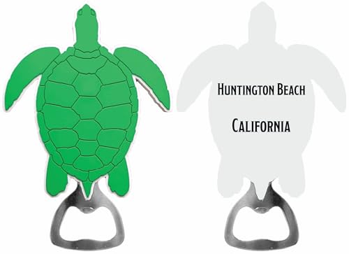 Huntington Beach California Souvenir Turtle Bottle Opener – PVC Beach Souvenir, 4.5' Novelty Bar...