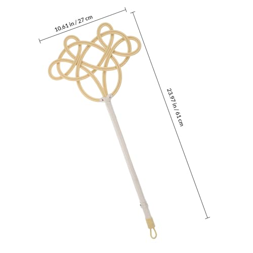 NUSITOU Long Handle Carpet Duster Rug Beater with Imitation Rattan Weave, Practical Quilt Cleaning Tool for Home Dust Removal and Rug Maintenance