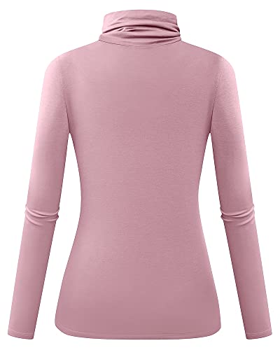 Image of Herou Womens Long Sleeve Turtleneck Slim Fitted Lightweight Casual Active Layer Tops Shirts