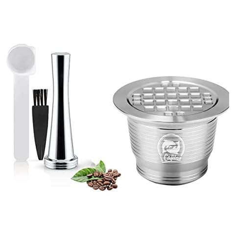 MG Coffee Stainless Steel Refillable Capsules Reusable Pod fits Nespresso Brewers (Not ALL) ,Stainless Steel Coffee Capsule Cover