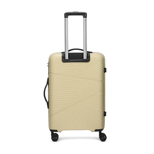 Image of Skybags Swirl Check-in Trolley Bag 65cm | Medium Hard Luggage | 8 Wheels Suitcase for Travel | 3-Digit Combination Lock with Anti-Theft Zipper | Polypropylene | 3 Years Warranty - Unisex (Beige)