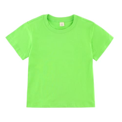 Image of Toddler Kids Short Sleeve Crew Neck T-Shirt Pullover, Loose Fit Casual Basic Tees for Boys Girls 2-8 Years