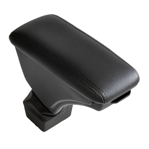 Encosto Apoio De Braço Com Porta Objetos Para Nivus Sense (Preto - Costura Preta)