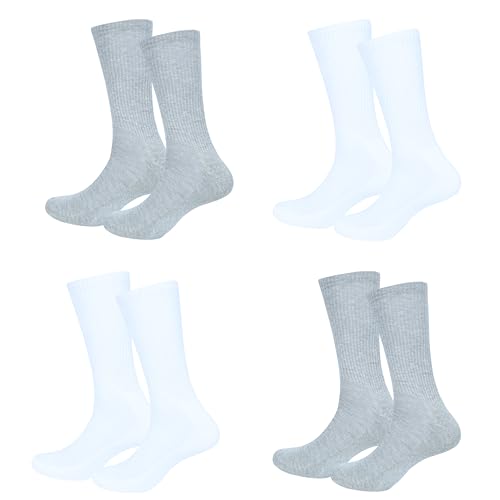 Image of 4 Pack Cotton Crew Socks for Womens Lightweight Casual Wear Business Socks, 6 to 9(WS1002-2W2G-4PK-6TO9)