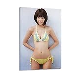 宮脇咲良 女優写真 アイドルセクシー可愛い水着ポスター 壁飾り キャンバス 印刷 ポスター バスルーム 寝室装飾 絵画 油彩画 ウォールアート 素晴らしいギフト20x30inch(50x75cm)
