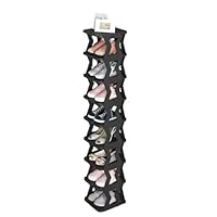 Hahhhha 9-Tier Foldable Modern Vertical Shoe Rack, Black, 26x24x137cm/10.24x9.45x53.94inch, Tiered Shelf, Shoe Organizer